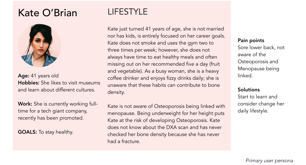 Primary user persona