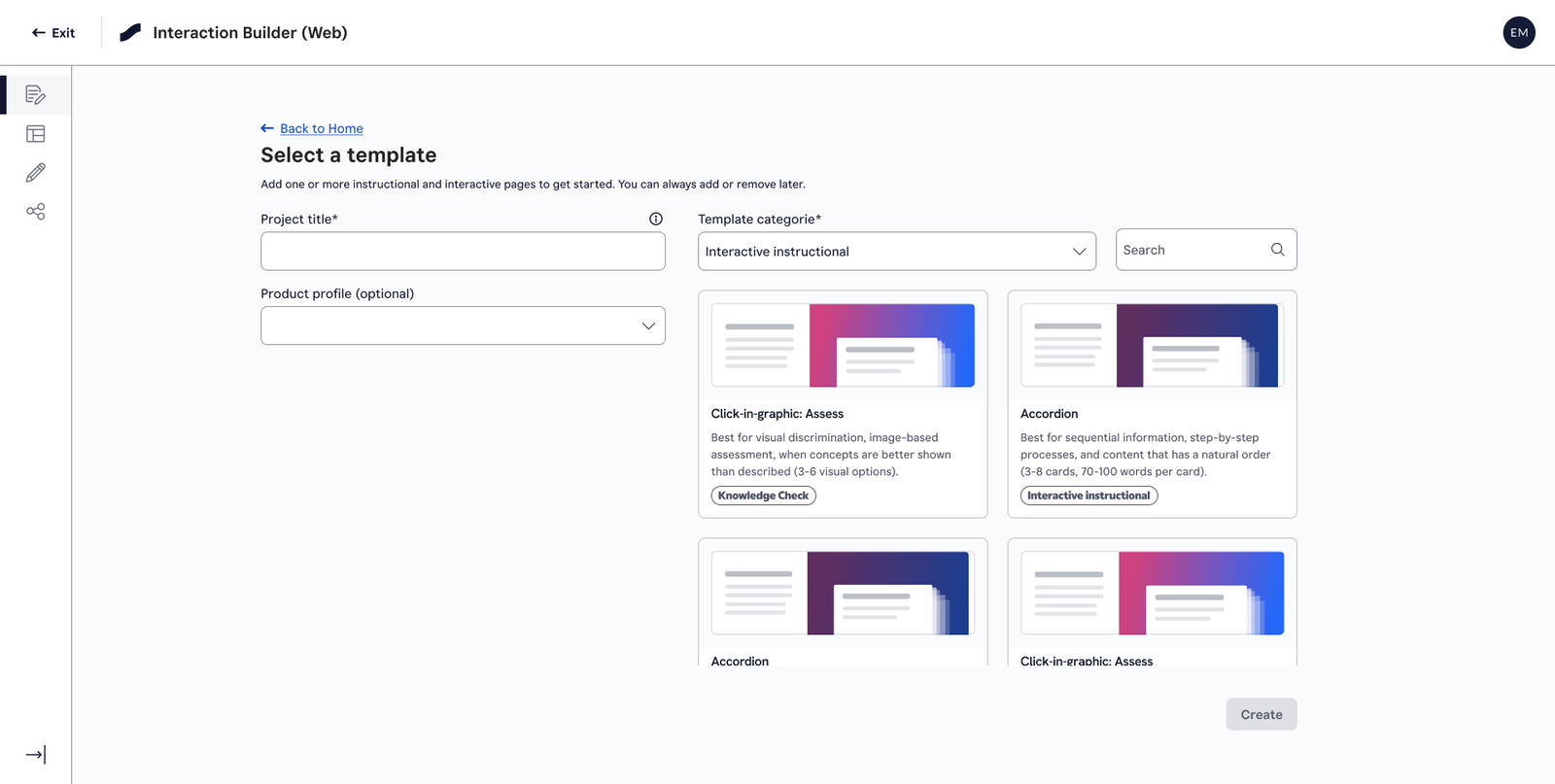 Create new page