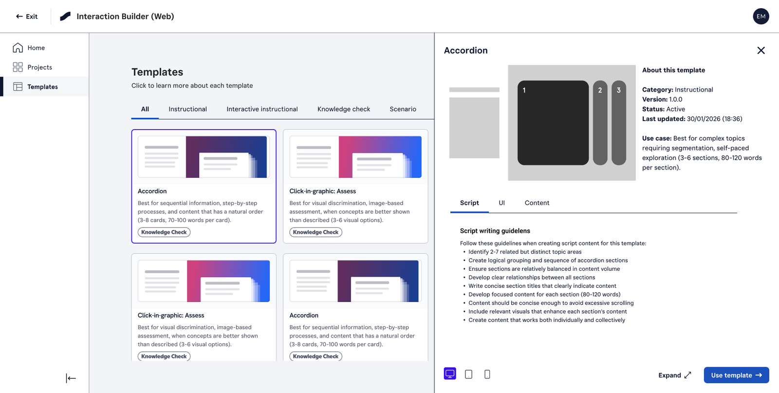Templates preview V2